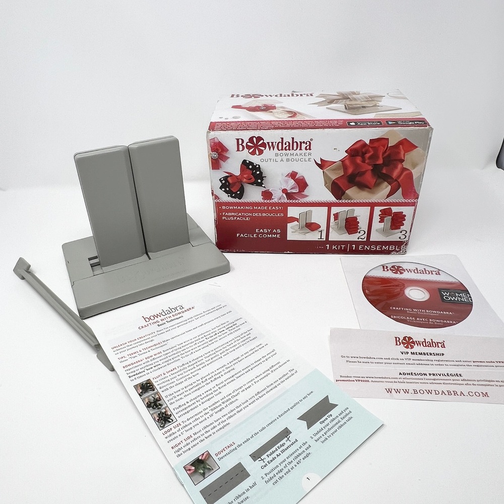 Bowdabra Bow Maker Tool Kit with Instruction Guide and DVD for DIY Crafts Gray